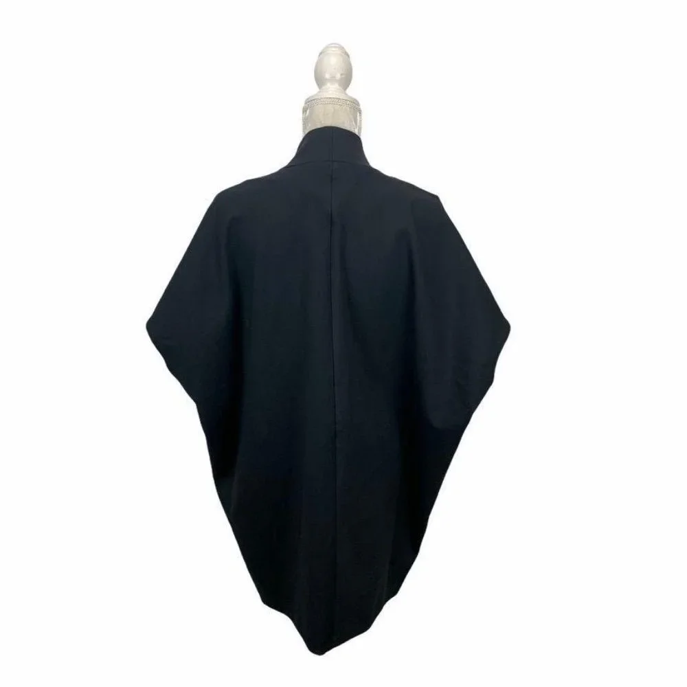 Marla Wynne Long Cape/Cocoon Blazer Black Heavy‎ S